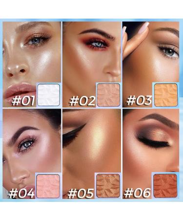 Lucoss 6-Color Highlighter Palette - Contouring Makeup Powder for Women | Bronze White Brown Pink Red | International Shipping Available - Buy Online on GoSupps.com