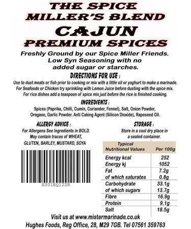 Spice Miller's Blend Cajun 100g | Premium Artisan Spice Mixes | Syn-Free & Low-Syn Seasonings - Buy Online on GoSupps.com