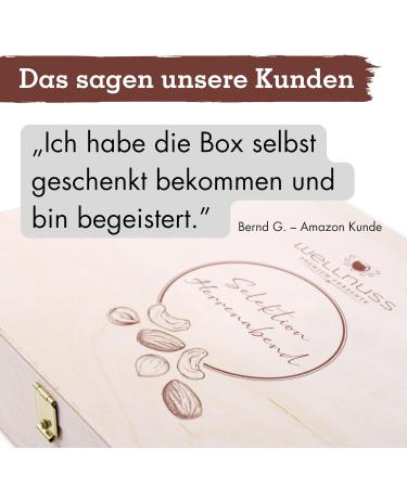 Men's Evening Gift Set | Vegan Caramelized Nuts & 8 Premium Snacks | Perfect Gift for Dad Brother Friend | Wellnut Birch Wood Box - Buy Online on GoSupps.com