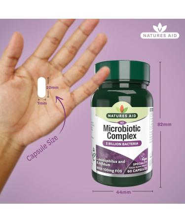 Natures Aid Microbiotic Complex | L.Acidophilus, Bifidus, FOS | Vegan | 60 Capsules - Buy Online on GoSupps.com
