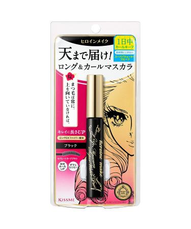 KISSME HEROINE MAKE Long UP Mascara Super Waterproof WP 01 Black | with Super Lengthening Fiber for Even Long and Curl Long UP-Black (Pink Pkg)