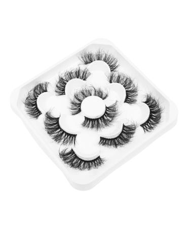 minkissy 5 Pairs Eyelashes Women Fake Eyelash Fluffy Lash Extension Soft Thick Lashes Natural Fake Eyelash 3d Handmade Eye Lashes Natural Lashes Girls Fake Lash Adhesive Fiber Manual 9 d