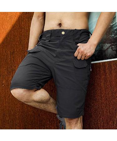 Men's Waterproof Cargo Pants - Trendy Classic Twill, Loose Fit Workwear Shorts - Gray, Medium - Buy Online on GoSupps.com