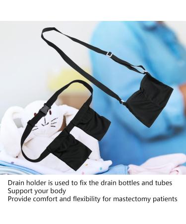 Buy Premium Drain Bags for Tummy Tuck Mastectomy & Ostomy | Adjustable Elastic Mesh Shower Pouch - Black - Buy Online on GoSupps.com