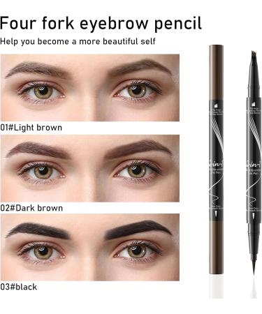  MisFun Long-Lasting Eyebrow Pencil 3D Waterproof Magic Eyebrow Pencil with 4 Fork Tips Microblading Eyebrow Pen Eyebrow Pencil to Create Natural Eyebrow (Dark Brown) - Buy Online on GoSupps.com