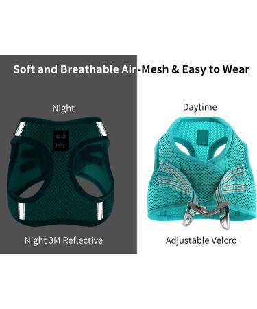 Balaynor Cat Harness and Leash Set - Escape Proof and Comfortable Vest for Walking - Adjustable Size L (Chest 15.5-17.5) - Turquoise with Reflective Strips - Buy Online on GoSupps.com