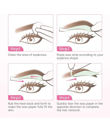 Eyebrow Wax Strips Cold Waxing Strip for Eyebrow Ready to Use 24pcs Double Side Strips for Home and Traveling - Buy Online on GoSupps.com
