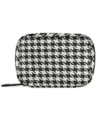Classic Houndstooth Travel Pill Organizer Case 7 Day Pill Box Holder Large Daily Medicine Organizer for Vitamin Fish Oil Travel Family Business