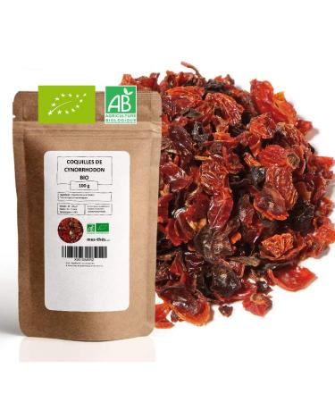 Coquilles de cynorrhodon Bio - Herbes en vrac - 100g (40 tasses) - 100% Agriculture Biologique - Mes-Th s Cynorrhodon 100