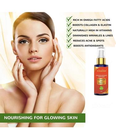 Antioxidant Astaxanthin Cream Serum | Anti-aging Facial Vitamins A, C, E with Hyaluronic Acid | Sun UV Shield | Hydrating & Firming Face Serum for Skin Rejuvenation | Includes Collagen Eye Mask - Buy Online on GoSupps.com