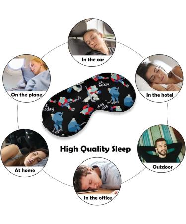 Ice Hockey Players Sleep Mask Eye Cover for Sleeping Blindfold with Adjustable Strap Blocks Light Night Travel Nap for Men Women - Buy Online on GoSupps.com