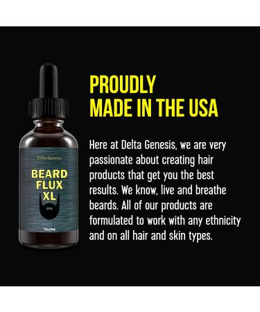 Beard Flux XL | Mustache & Beard Growth Oil | Stimulating Facial Hair Product for Men | Soothing Argan Caffeine & Jojoba Formula - 30ml - Buy Online on GoSupps.com
