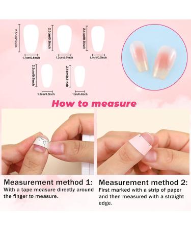 Sethexy French Long Coffin False Nails - Handmade Blushing Color Gradient Press-On Acrylic Glitter Nails for Women & Girls | Salon Quality - Buy Online on GoSupps.com