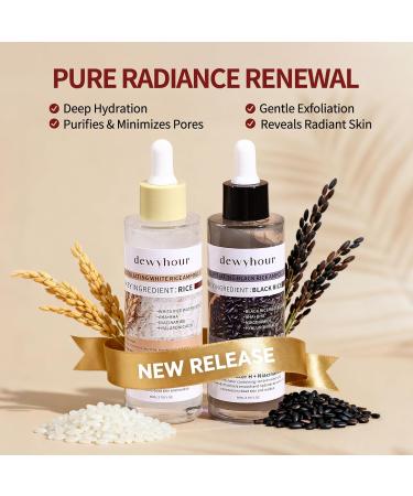 dewyhour Exfoliating Black & White Rice Ampoule Duo Set - Gently Removes Dead Skin Cells, Refines Pores, Soft Face & Body Scrub for All Skin Types, 2-Pack - Buy Online on GoSupps.com