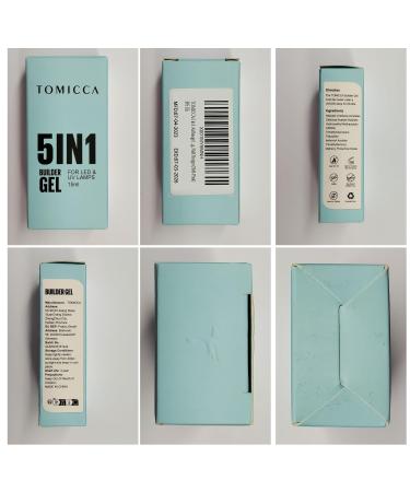 Tomicca 5 in 1 Builder Nail Gel 15ml - Light Pink UV/LED Gel for Nail Extensions Strengthening & Design Ideal for Geln gel - Buy Online on GoSupps.com