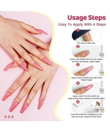 Dipping Powder Liquid Set (Base Coat Activator Matte Sealer) & Nail Replacement Brushes - Perfect for Beginners | International Shipping Available - Buy Online on GoSupps.com