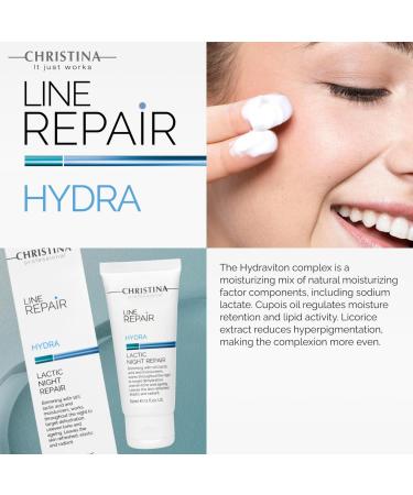 -CHRISTINA- Line Repair Hydra Night Cream with Lactic Acid | Nighttime Bliss for Skin Alignment & Rejuvenation | Elasticity Boosting Wrinkle Reducing Night Face Cream 60ml - Buy Online on GoSupps.com