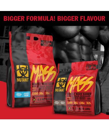 Mutant Mass Weight Gainer Protein Powder 5 lbs - 1100 Calories, 56g Protein, Triple Chocolate Flavor - Build Muscle Size and Strength with Essential Amino Acids and BCAAs - Buy Online on GoSupps.com