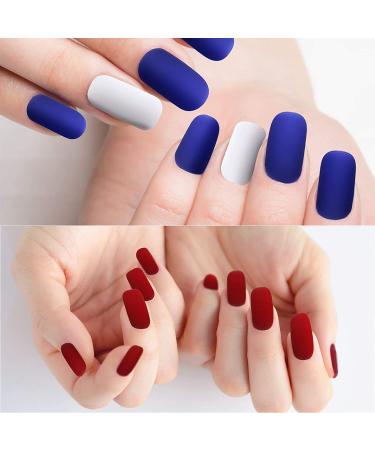 720pc 30 Sets Colorful Short Square False Nails - Matte Acrylic & Gel Press On, Full Cover Natural Nails for Women & Girls - Buy Online on GoSupps.com
