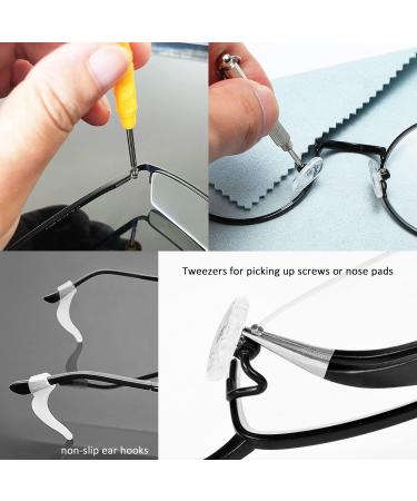 Eyeglass Nose Pads  GOTOBA 22 Pairs Screw-in Eyeglasses Nose Pads  Upgraded Glasses Nose Pad Replacement Kit with Eyeglass Screwdriver  Tweezers  Glasses Cloth  Small Screws. - Buy Online on GoSupps.com