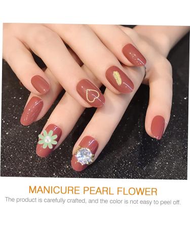 Ipetboom 1 Box Nail Art Accessories Pearl Jewelry Nail Art Decal Shinny Manicure Decor Nail Art Ornament Pearl Nail Ornaments Appliques Embellishments Nail Supplies Small and Fresh Alloy 6.5X6.5X1cm Green - Buy Online on GoSupps.com