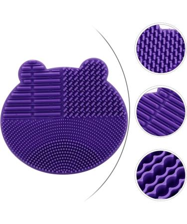 2 1 Makeup Brush Cleaning Pad Portable Hair Brush 2 in 1 Silica Gel Carpet Purple - Buy Online on GoSupps.com