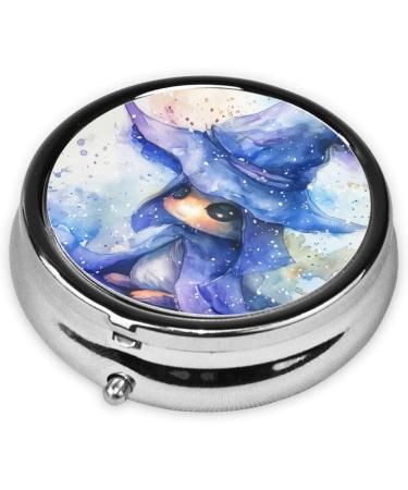 Little Blue Wizard Portable Metal Pill Box - Round Mini 3-Compartment Organizer for Small Pills Ideal for Travel - Buy Online on GoSupps.com