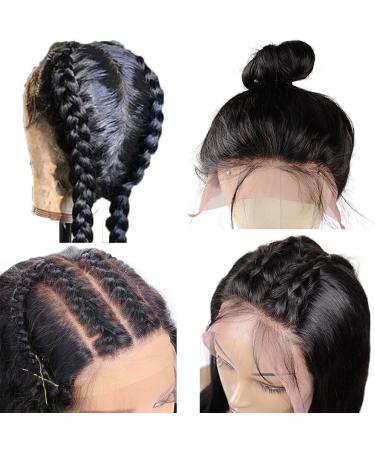 30 Inch Body Wave Lace Front Wig | Human Hair 13x4 HD Transparent Lace Frontal | Pre Plucked 180% Density | Glueless Wigs For Black Women | Natural Color - Buy Online on GoSupps.com