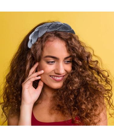 Vintage Gray Braided Headband - Rockabilly Fashion Hair Accessories for Women & Girls - Buy Online on GoSupps.com