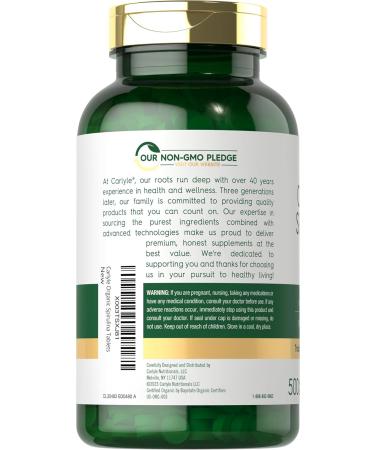 Carlyle Organic Spirulina Tablets 3500mg | 500 Count | Non-GMO & Gluten Free Supplement - Buy Online on GoSupps.com