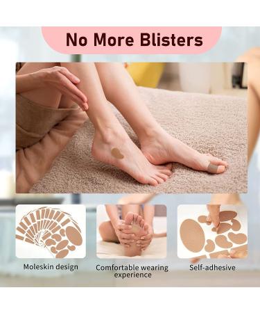 Moleskin Strips for Blister Prevention - 12 Sheets, 11 Shapes - Adhesive Mole Skin Tape for Feet & Shoes - Buy Online on GoSupps.com