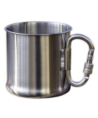 ADVENTURIST Stainless Steel Camping Coffee Mug with Carabiner Handle - 13.5oz