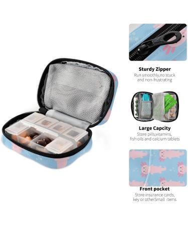 Buy Pfrewn Cute Cartoon Axolotl 7-Day Pill Organizer - Portable Travel Medicine & Vitamin Holder - Buy Online on GoSupps.com
