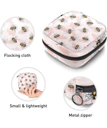 Honey Bee Design Sanitary Napkin Storage Bag | Feminine Menstrual Cup Pouch | Nursing Pad Holder | Portable Period Bag for Women and Teen Girls - Multi-Colored - Buy Online on GoSupps.com