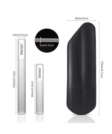 Bezox Glass Nail File Set - 2PCs Durable 13cm & 9cm Professional Salon Tools for Acrylic & Natural Nails - Top-Quality Manicure Kit - Buy Online on GoSupps.com
