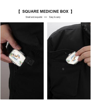 Pill Box Watercolor Duck Print | 2 Compartment Portable Medicine Organizer | Decorative Metal Pill Case for Pocket & Purse - Shop Internationally - Buy Online on GoSupps.com