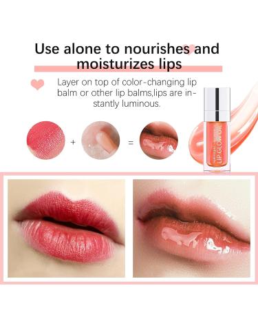 Hydrating Lip Glow Oil - Long Lasting Plumping & Moisturizing Gloss for Dry Lips - PINK CHERRY - Buy Online on GoSupps.com