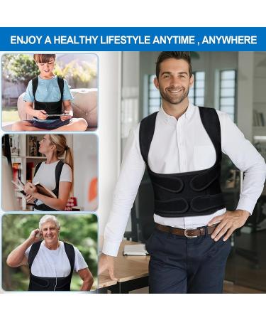Black Breathable Posture Corrector for Women | Adjustable Lumbar Support Belt for Back Pain | Ideal for Kids Adults & Students (L) - Shop Now - Buy Online on GoSupps.com