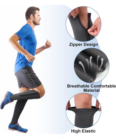 6 Pairs Men's Zipper Compression Socks 20-30mmHg | Colorful Knee High Stockings for Swelling & Travel | Comfortable Compression for Men & Women - Buy Online on GoSupps.com