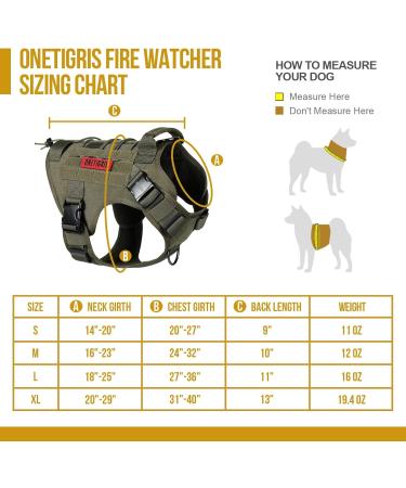 Oneigris Tactical Dog Harness - Fire Watcher Molle Vest for Training & Service - Durable 1000D Nylon (Small Ranger Green) - Buy Online on GoSupps.com