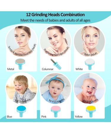 13-in-1 Electric Nail File for Children | Quiet Manicure & Pedicure Set with 10 Replacement Heads | Safe for Newborns - Buy Online on GoSupps.com