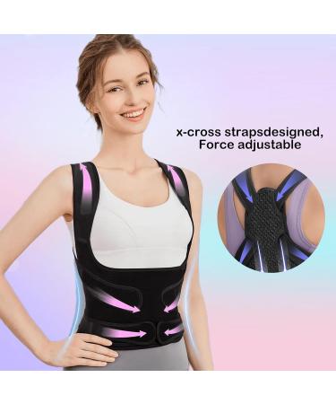 Back Brace and Posture Corrector for Women and Men Back Straightener Posture Corrector Scoliosis and Hunchback Correction Back Pain Spine Adjustable Corrector(Black L Waist 26-34 inch) - Buy Online on GoSupps.com