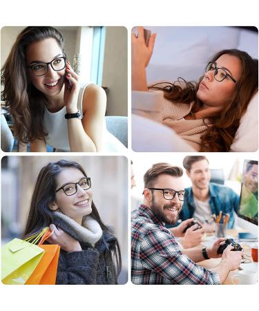ENSARJOE Blue Light Blocking Glasses 4 Pack - Square Nerd Eyeglasses Anti Blue Ray for Computer Gaming - 8082 Black Pink Transparent Leopard - Buy Online on GoSupps.com
