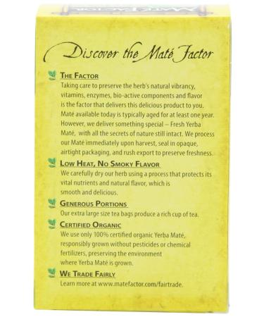 Mate Factor Yerba Mate Tea - Energizing Lemon Ginger - 20 Bags x 3 Pack - Buy Online on GoSupps.com
