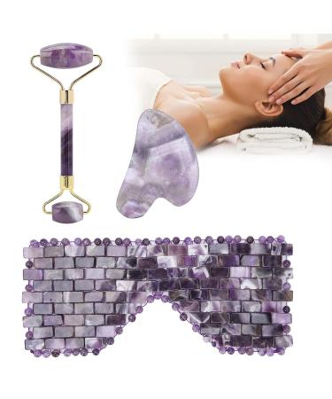 Buy Gua Sha Board Set - Purple Metal Holder & Face Roller Massager for Neck Forehead & Eye | Beauty Tools for Glowing Skin - Buy Online on GoSupps.com