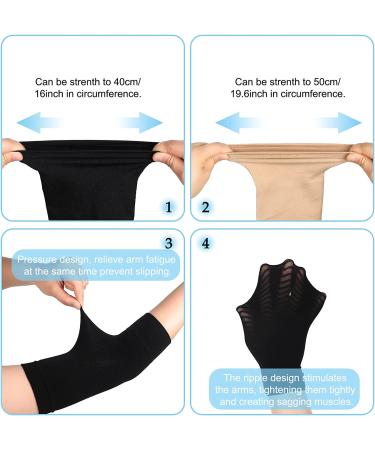 4 Pairs Slimming Arm & Thigh Shapers Set | Elastic Compression Sleeves for Women and Girls in Black Nude - Buy Online on GoSupps.com