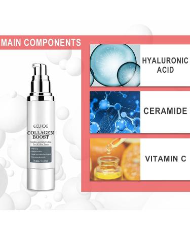 EELHOE Collagen Boost Anti-Aging Serum & Cream Set for Women with Hyaluronic Acid - Buy Online on GoSupps.com