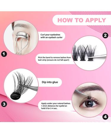 Buy Lashes Clusters 9-16mm C/D Curl Faux Mink - Soft Eyelash Extensions for DIY | Happy Heartbeat - Buy Online on GoSupps.com