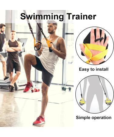 WDNIGLP 2 in 1 Swimming Arm Training Pull Rope with Hand Paddle Swimming Elastic Rope Resistance Band Training Equipment Red - Buy Online on GoSupps.com