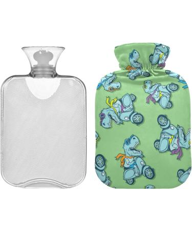 NAANLE Funny T-Rex 2L Transparent Hot Water Bottle | Large Heat & Cold Therapy for Pain Relief - Perfect for Bed & Hand/Foot Use - Buy Online on GoSupps.com